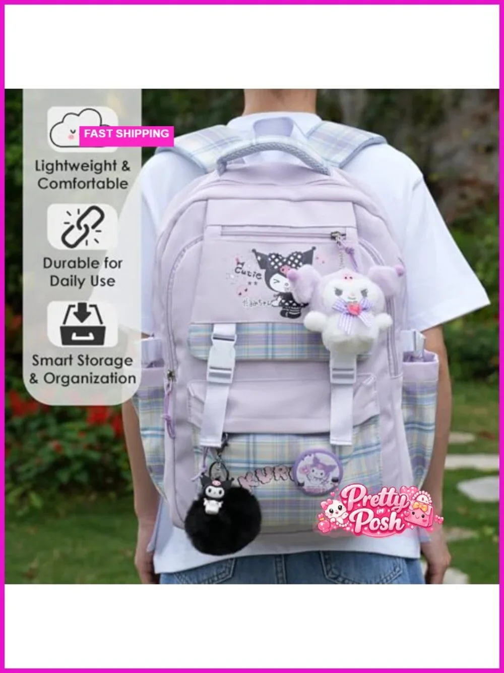 Kawaii Backpack for School - Cute Mochila with Multiple Compartments,